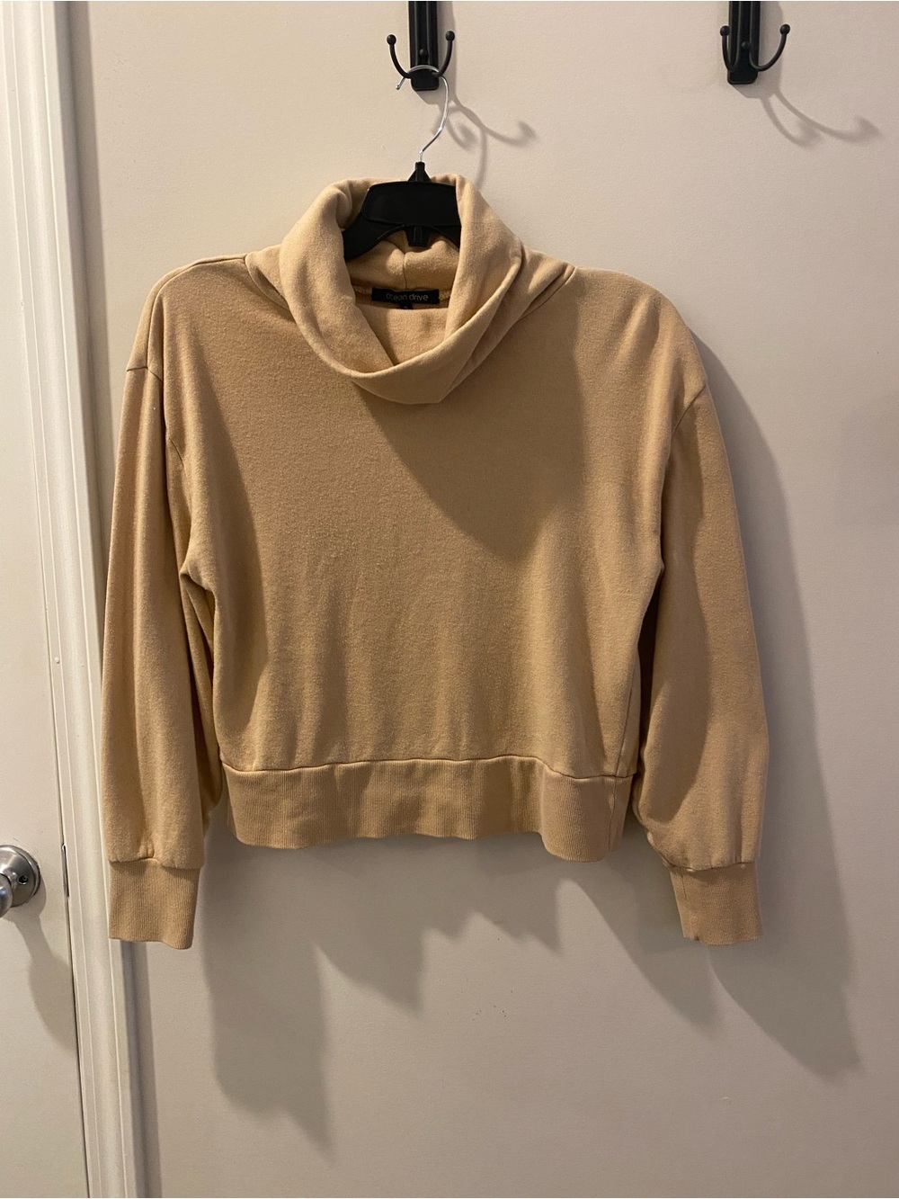 Ocean Drive Tan Cowl Neck Sweater